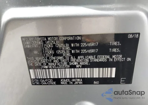 2018 Toyota Rav4 Xle из США, поврежденный, VIN JTMWFREV0JJ203709